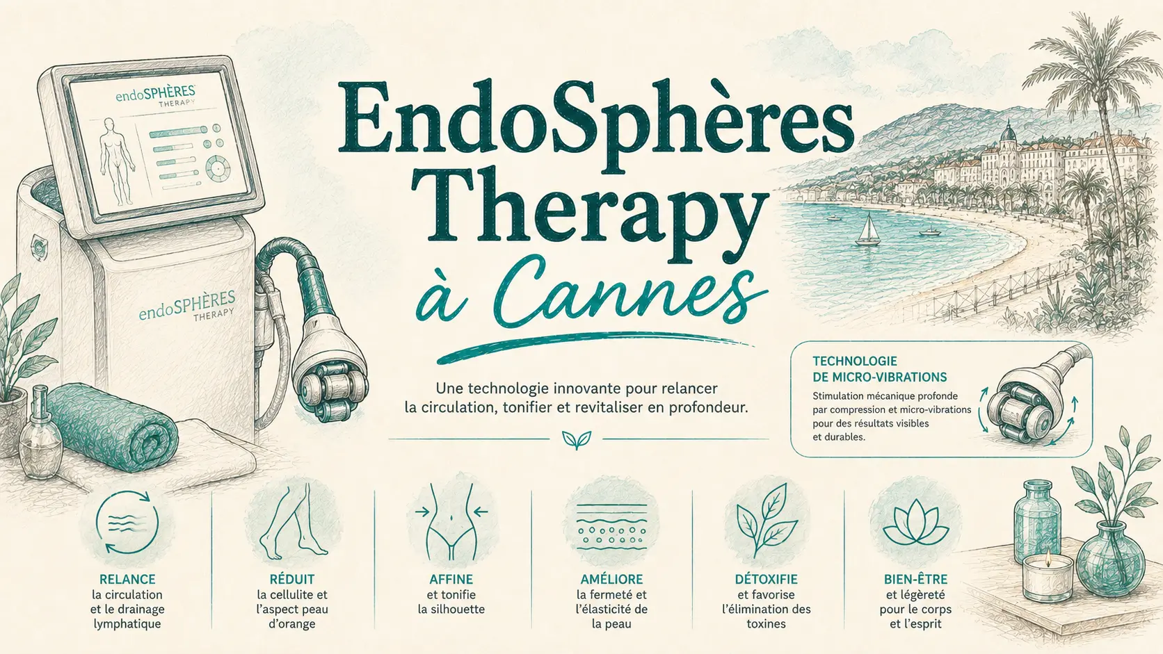 Illustration d'une séance d'EndoSphères Therapy
